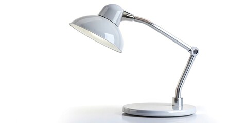 White desk lamp on white background
