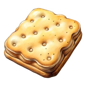 recommend clip art: A delicious. hand drawn 3D biscuit icon perfect for packaging. branding. and food related designs.