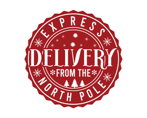 Express  Delivery From The North Pole white background, Christmas T- Shirt Design