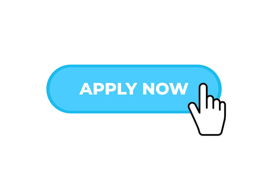 Click the button apply now with the hand cursor. Vector illustration