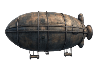 a brown oval shaped object with metal straps