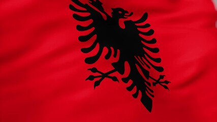 waving flag of albania