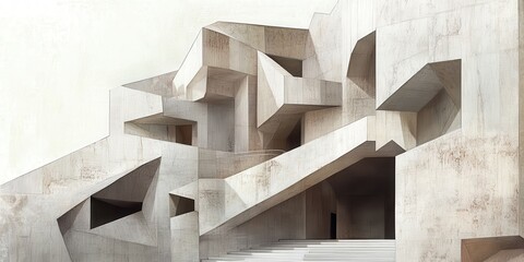 A deconstructivist building with fragmented and irregular forms, defying traditional architecture 