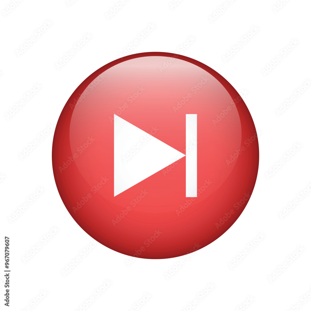 Poster forward icon isolated on white background. next round button vector illustration