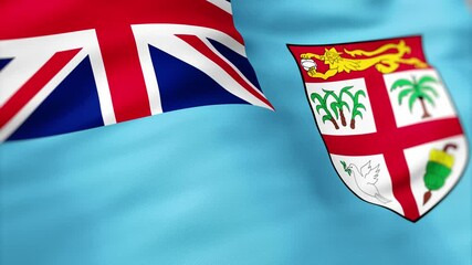 Fiji Flag waving 4k independence day