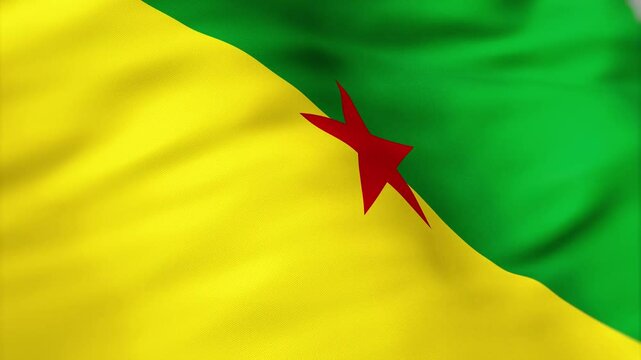 French Guiana waving 4k independence day