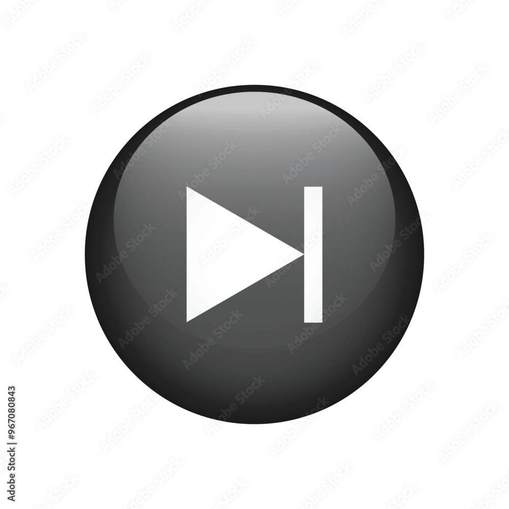 Poster forward icon isolated on white background. next round button vector illustration