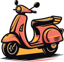 vector illustration of a scooter © GraphiTee Forge