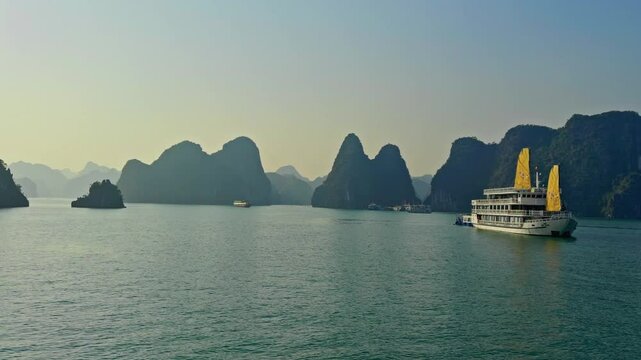 Scenic cruise in Lan Ha Bay, Cat Ba, Vietnam