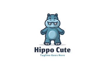 Hippo logo illustration vector Design template
