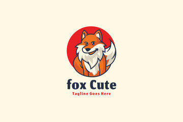 Fox logo illustration vector Design template