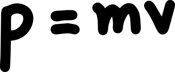 mechanics Equations formulas hand written Momentum