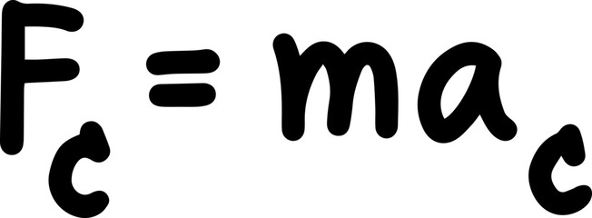 mechanics Equations formulas hand written Centripetal Force
