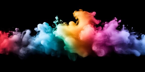  Ethereal Rainbow Mist: Abstract Watercolor Explosion for Magical Marketing Campaigns. Vibrant Color Contrasts and Vapor Textures Create Mystical Atmosphere in 4K Wallpaper. Perfect for Cultural Promo