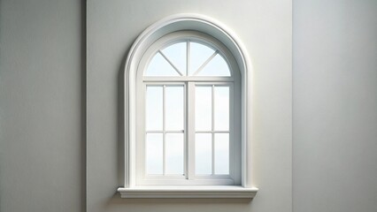 Fototapeta premium White-framed window with arch above it