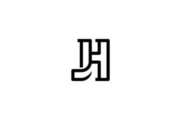 Letter HJ or JH Logo Design Vector 