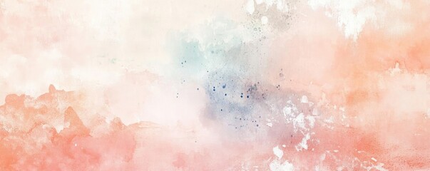 Obraz premium A soft, abstract watercolor background featuring gentle hues of pink, blue, and cream, perfect for creative design projects.