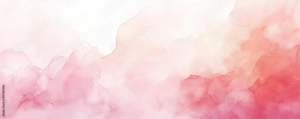 Poster A soft watercolor backdrop in shades of pink, creating a dreamy and elegant atmosphere for various design projects.