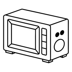 Fototapeta premium microwave outline coloring book page line art illustration digital drawing