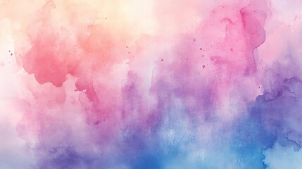 Obraz premium A vibrant watercolor background featuring soft hues of pink, purple, and blue, perfect for artistic and creative projects.