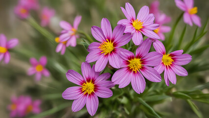 Fototapeta premium The very nice colorful spring flower close up view ,Serbia garden landscape forest background,