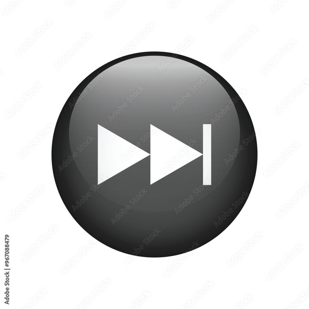 Poster fast forward icon isolated on white background. next round button vector illustration