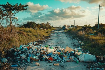 Waste landfill illustration created with Generative AI