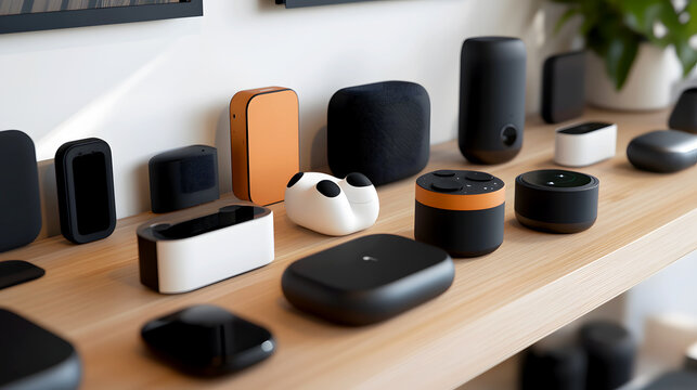 digital marketplace showcasing a range of innovative consumer electronics, from smart speakers to wireless earbuds