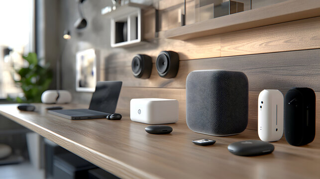 digital marketplace showcasing a range of innovative consumer electronics, from smart speakers to wireless earbuds