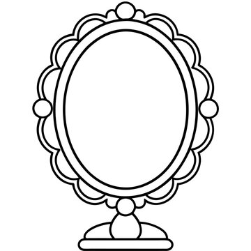 recommend clip art: mirror outline coloring book page line art illustration digital drawing