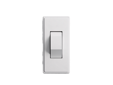 a white light switch on a white surface