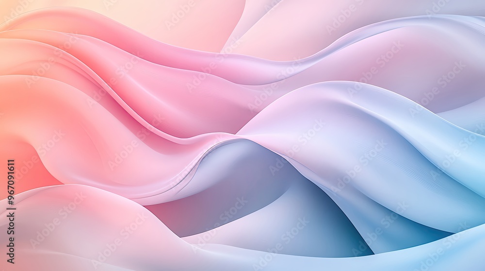 Poster a mesmerizing swirl of soft pastel colors creating an elegant and dreamy fabric texture, perfect for