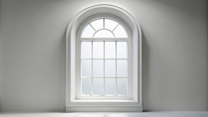 Fototapeta premium Window with white frame and arch above it