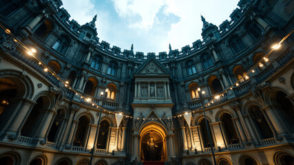 Obraz premium huge palace filmed on fisheye