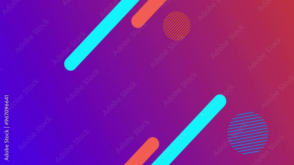 Poster animation of abstract shapes moving over vibrant background