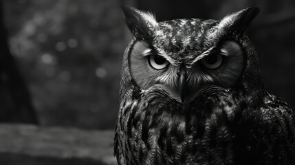 Close-up Portrait of a Majestic Owl with Intense Eyes