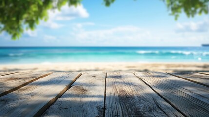 Fototapeta premium Wooden Plank Beach Background