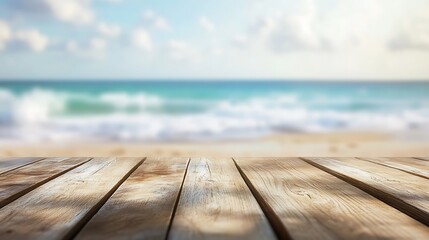 Fototapeta premium Wooden Plank Beach Background