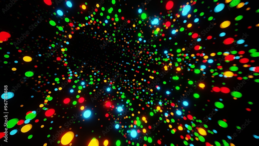 Poster colorful abstract light bokeh on dark background