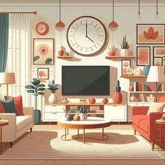 modern living room flat design