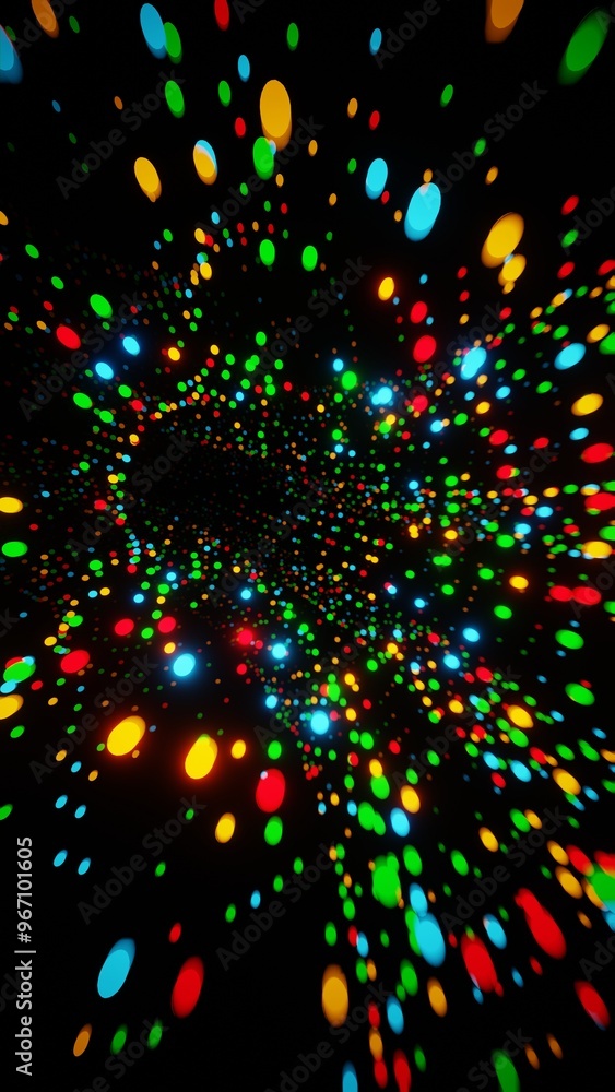 Poster colorful abstract light bokeh on dark background