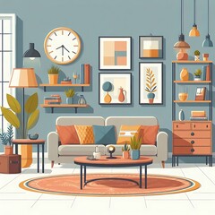 modern living room flat design