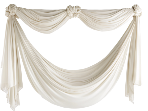 a white curtain with a flower design