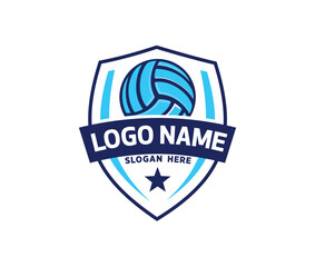 Volleyball Club Logo Design, Volleyball Tournament Emblem Template. Sport Team Identity, ESport Badge Design Vector Illustration. © Mubashar