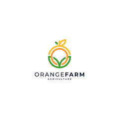 leaves and oranges for orange plantation logo and brand identity