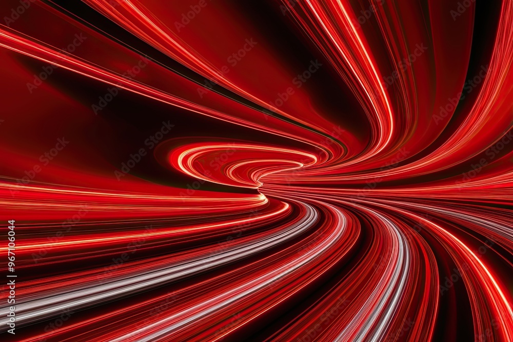 Poster dynamic radiant red 3d flow patterns with energetic motion effects
