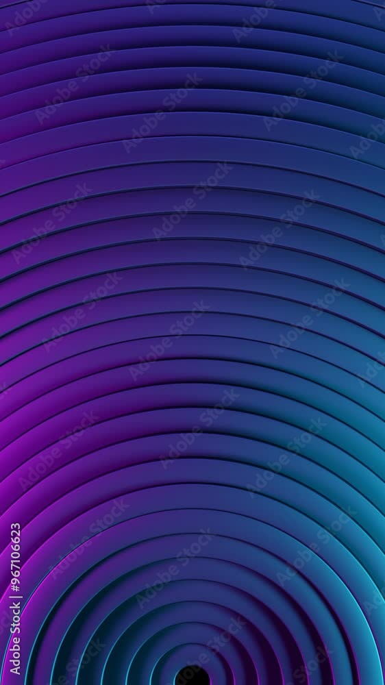 Wall mural concentric circular pattern in vibrant purple and teal tones