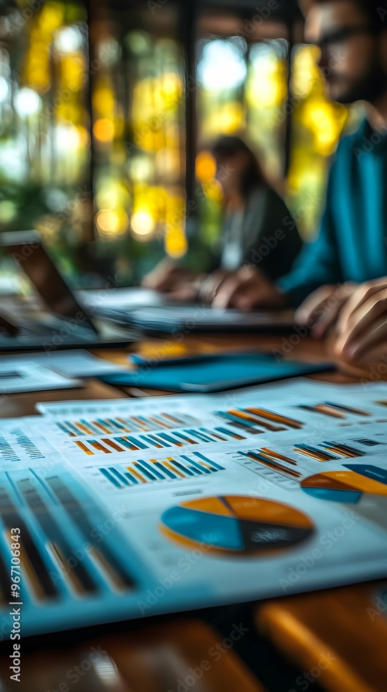 Poster business analysis with charts and graphs: data driven insights