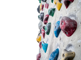 a close up of a rock climbing wall