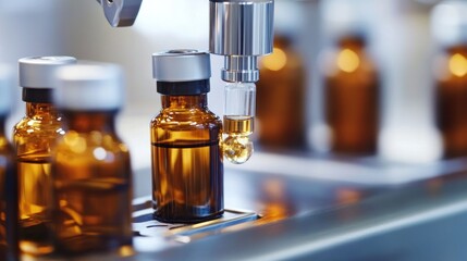 Automated Filling of Amber Glass Vials with Liquid